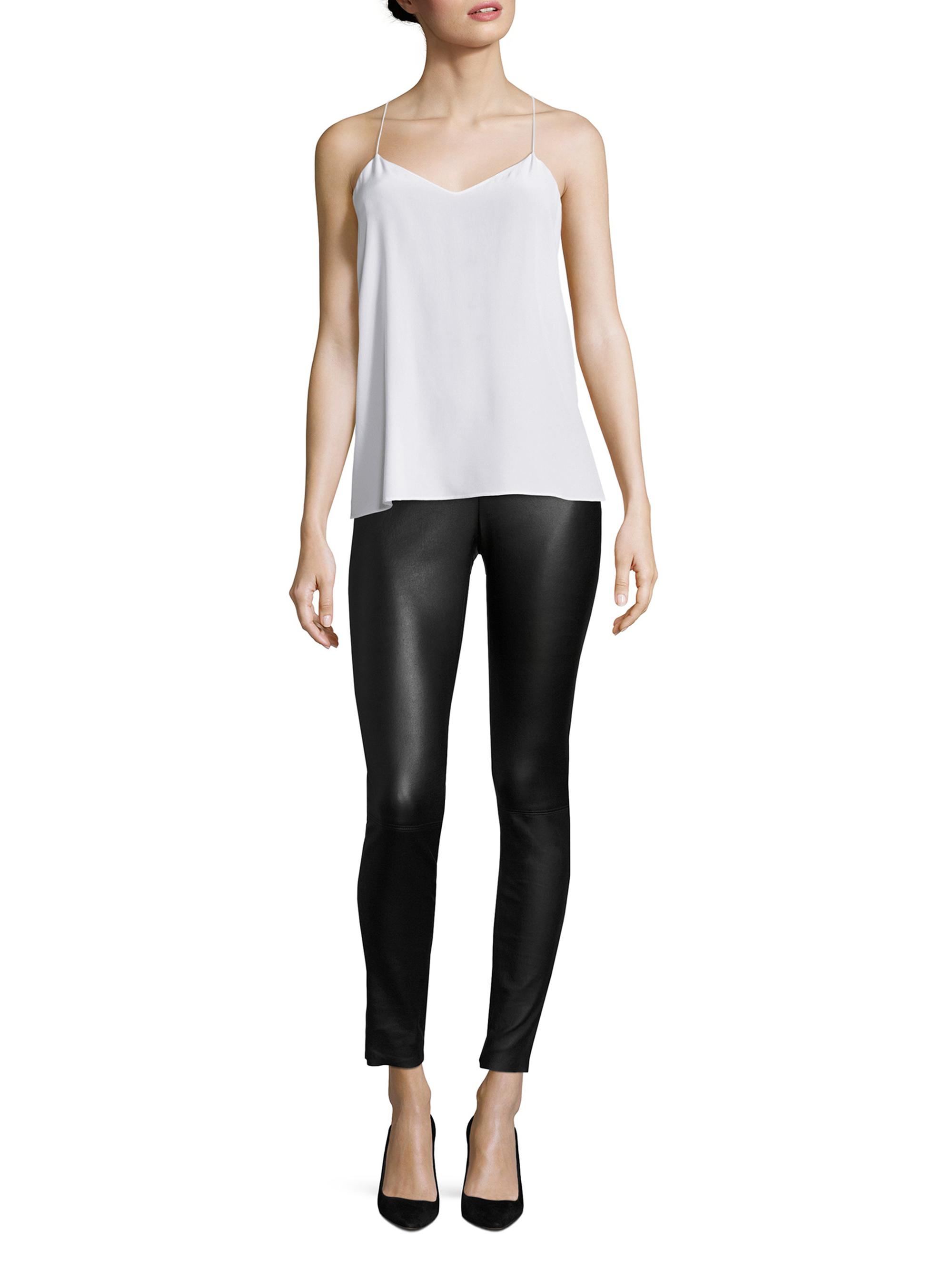 Alice + Olivia Front-Zip Leather Leggings | Saks Fifth Avenue