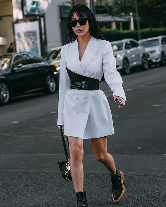Oversized blazer with dress online