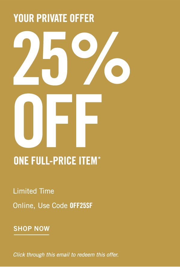 25% OFF - Use Code OFF25SF - Shop Now